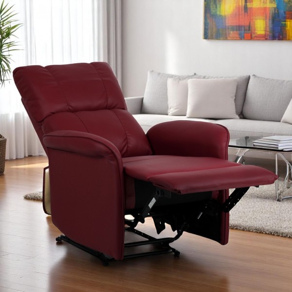 Poltrona Relax LAGOS Reclinabile Manuale con Poggiapiedi (Ecopelle