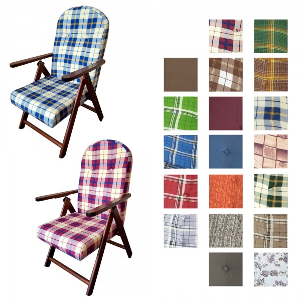 Copertina di una sedia sdraio reclinabile e richiudibile disponibile in varie colorazioni e motivi in tessuto Campania Amalfi Totò Piccinni