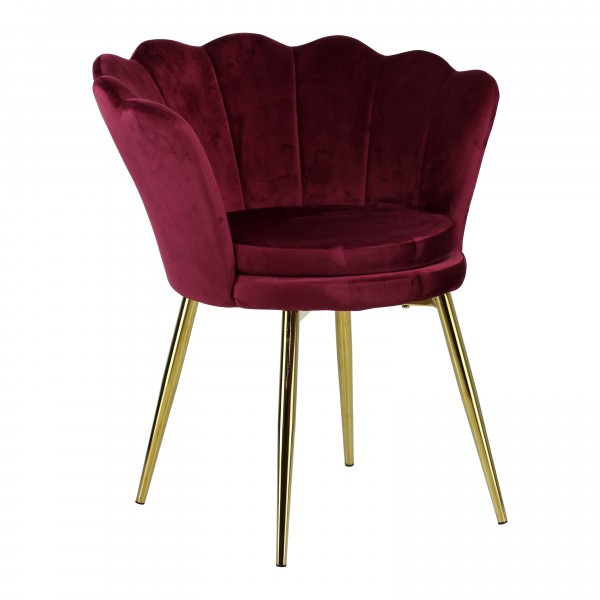 poltroncina per camera da letto in velluto imbottita con gambe in oro