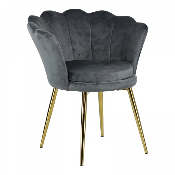poltroncina da lettura in velluto imbottita con gambe in oro