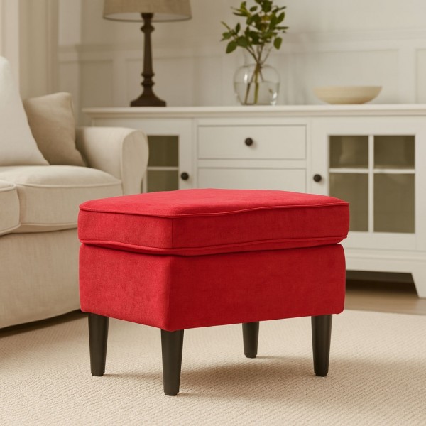 Pouf Poggia piedi Imbottito in stile classico rettangolare in