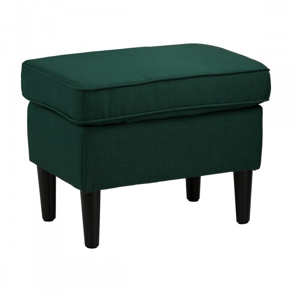 pouf grande rettangolare colore verde scuro in tessuto alto con piedini  - Lilibet Totò Piccinni