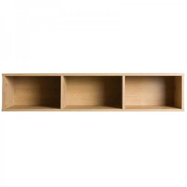 Vista frontale Pensile da muro in legno colore Rovere Artisn con 3 vani modello Orbis Totò Piccinni