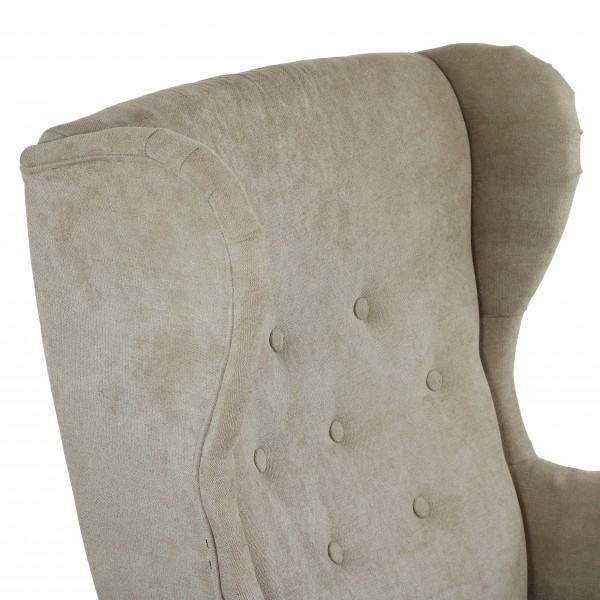 dettaglio Schienale imbottito della poltrona Totò Piccinni Lilibet in tessuto beige