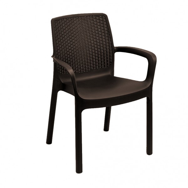 Sedie rattan con braccioli color Antracite | Paluplus