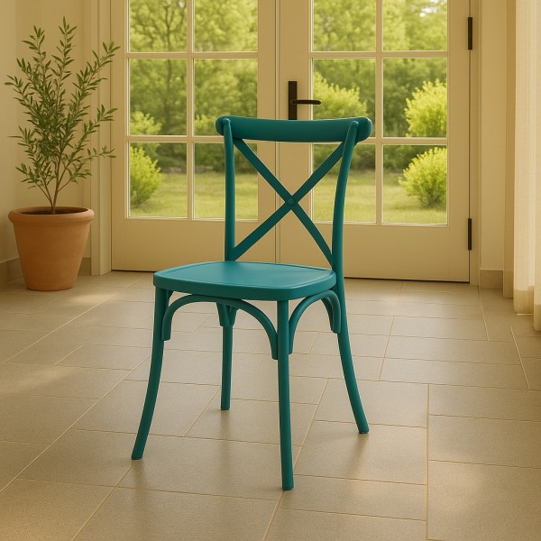 Sedie Cross Impilabili Totò Piccinni | Design Vintage In Polipropilene | Nero (Set Da 4) - Foto 8