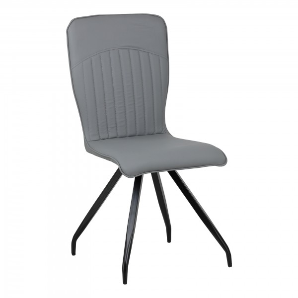 sedia da pranzo in similpelle con gambe in metallo