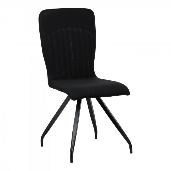 sedia in similpelle con gambe in metallo