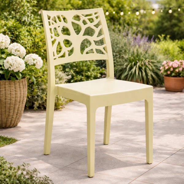 Sedia RIETI Di Totò Piccinni – Design Moderno In Polipropilene, Impilabile, Schienale Intrecciato, Per Interni Ed Esterni (Bianco, Senza Braccioli)