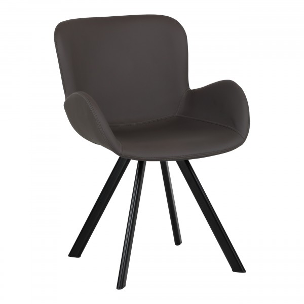 poltroncina da ufficio in similpelle con gambe in metallo