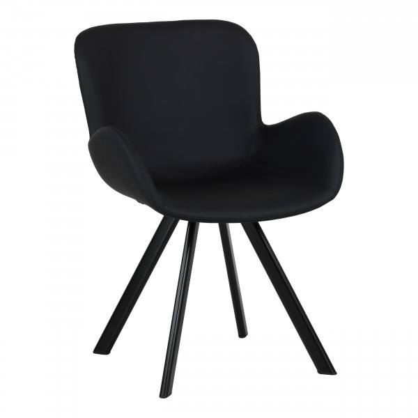 poltroncina in similpelle con gambe in metallo 