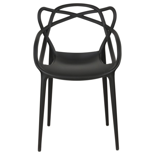 sedie in plastica di design moderno colore nero vista frontale - Totò Piccinni Infinity
