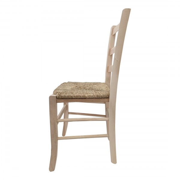 Sedia Paesana In Legno Di Faggio - Bianco Laccato Con Seduta Massello - Foto 3