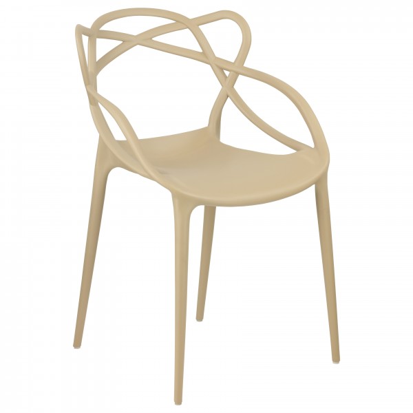 design sedia beige con braccioli e schienale avvolgente di propilene colore beige - Infinity Totò Piccinni