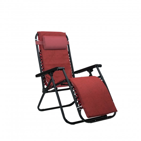 Sedia Sdraio Zero Gravity Reclinabile Pieghevole Con Vassoio In Rattan E Acciaio Grigia 87441926