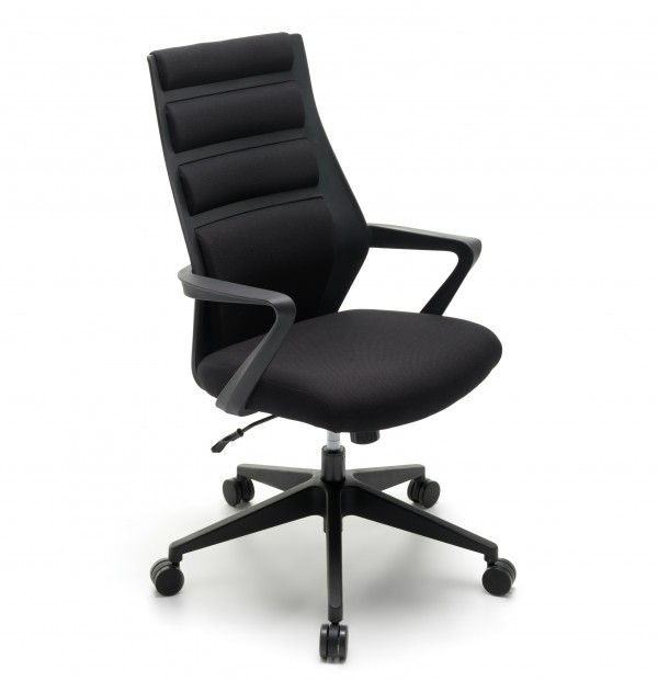 sedia con supporto lombare altezza regolabile vista diagonale