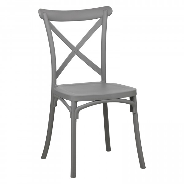 sedia in plastica design impilabile vista diagonale