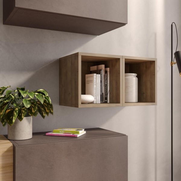 set 2 pensili cubo in legno 27x28h modello modula totò piccinni