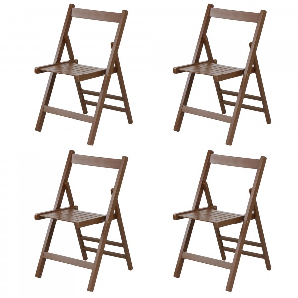 Set SEDIE Pieghevoli Legno di Alta qualità, Salvaspazio (Noce)