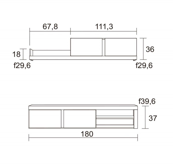Specifica dimensioni Parete Attrezzata Porta Tv colore "Rovere Naturale/Bianco Matt" modello Primula Totò Piccinni
