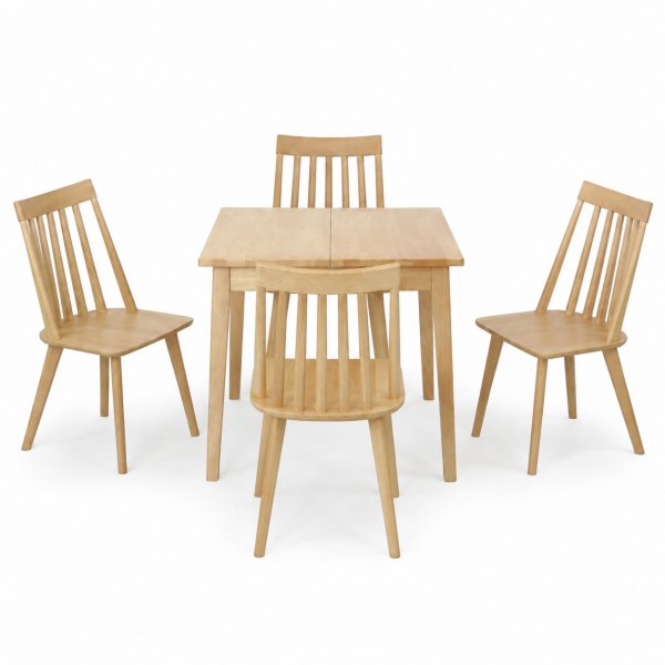 Set pranzo in legno massello con tavolo maddalena e 4 sedie basento Totò Piccinni