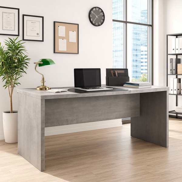 Vista ambientata Scrivania ufficio moderna colore Cemento modello Skema Totò Piccinni