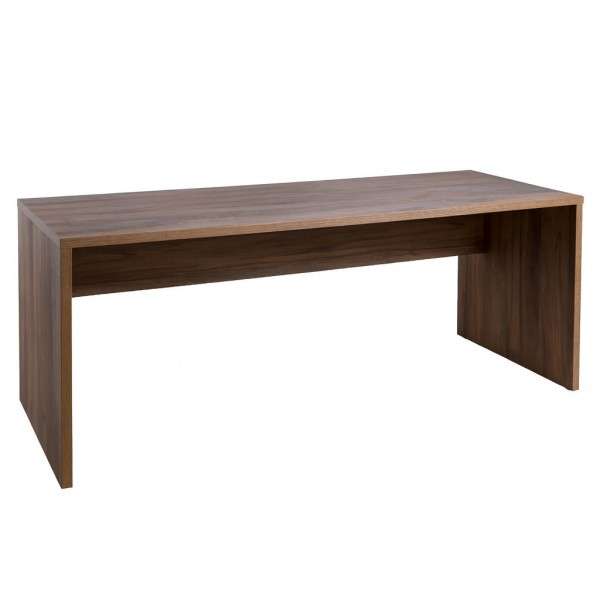 Vista diagonale Scrivania da ufficio in legno colore Noce Brera modello Bali Totò Piccinni