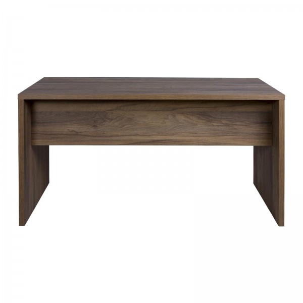 Vista frontale Scrivania studio in legno colore Noce Brera modello Bali Totò Piccinni