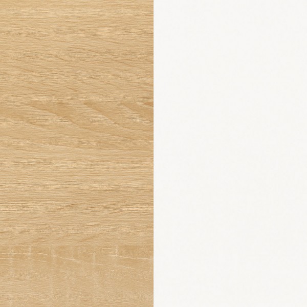 Specifica colore Scrivania da ufficio colore "Rovere Miele/Bianco Laccato" 1 cassetto, 1 vano e 1 anta modello Orbita Totò Piccinni