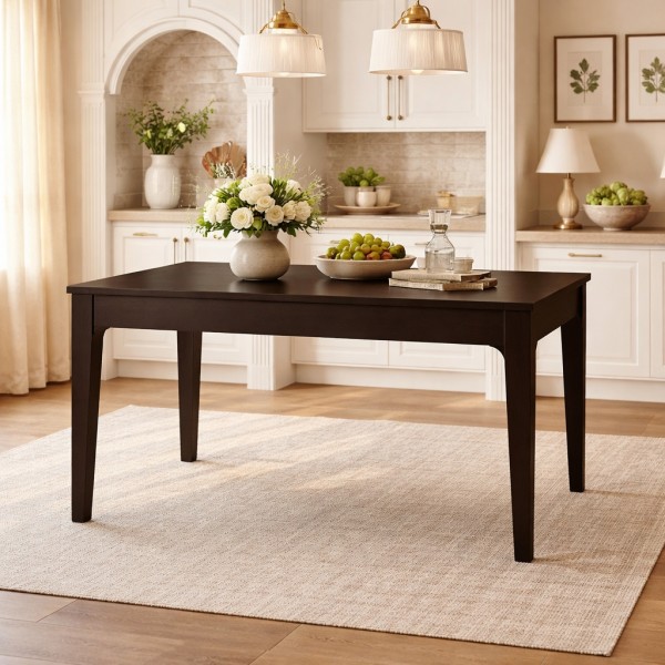 Vista ambientata Tavolo Allungabile in Legno massello Noce scuro modello Bernard Totò Piccinni