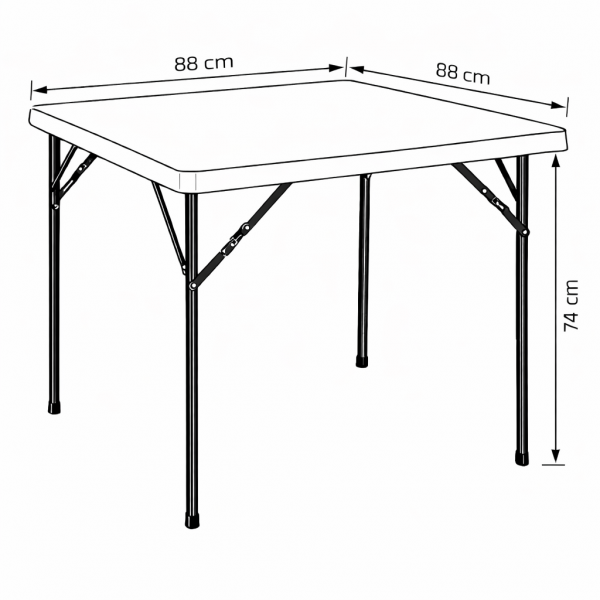 Specifica dimensioni tavolo in polyrattan salvaspzio quadrato 88x88x74 colore "bianco" modello Katia Totò Piccinni