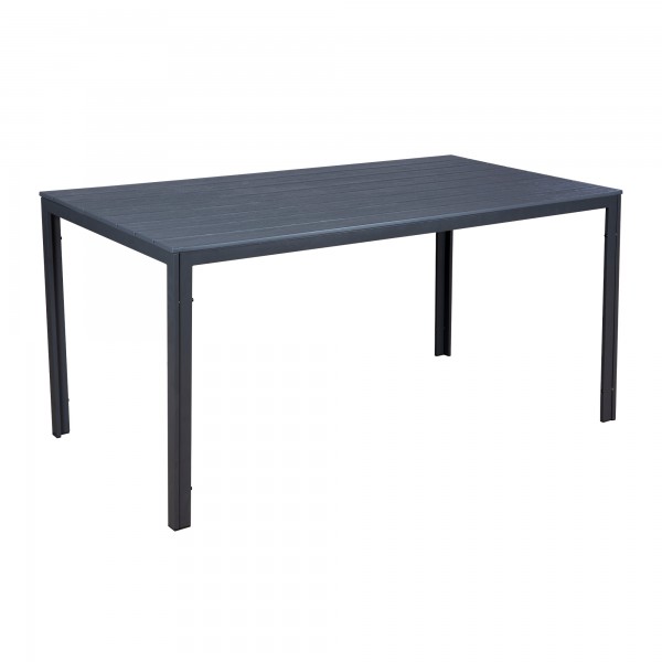 tavolo messico set pranzo struttura in alluminio e piano in polietilene effetto legno 