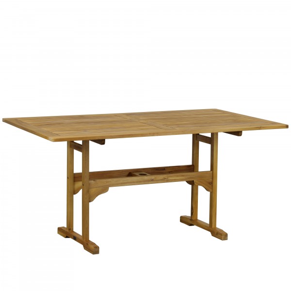 Set tavolo rettangolare 150  in legno D'Acacia da giardino con 6 sedie A Totò Piccinni