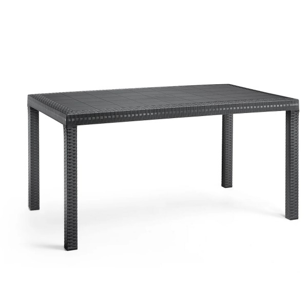 tavolo huston 150x90 del set pranzo con 6 sedie virginia senza braccioli in polipropilene