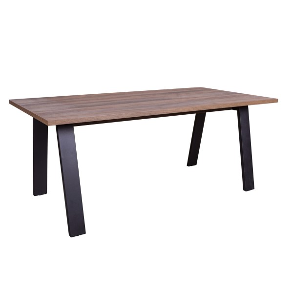 Vista diagonale Scrivania da ufficio in legno colore Noce Brera modello Bali Totò Piccinni