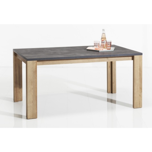 Vista diagonale Tavolo da cucina in legno colore "Rovere/Grigio Antracite" modello Nova Totò Piccinni