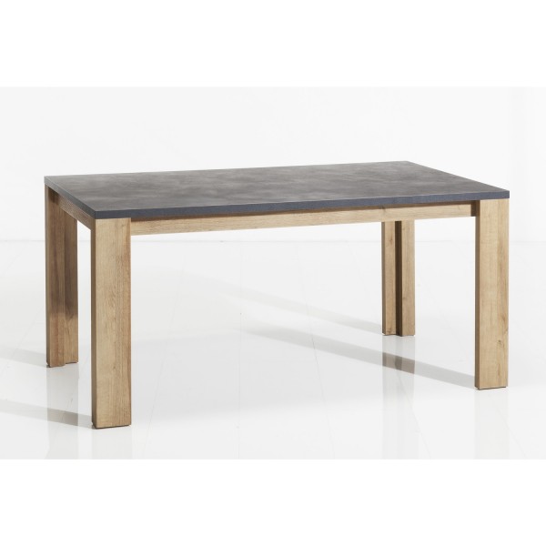 Vista diagonale Tavolo da pranzo in legno colore "Rovere/Grigio Antracite" modello Nova Totò Piccinni