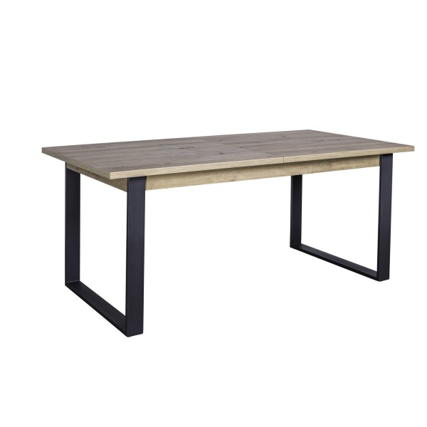 tavolo allungabile in legno rovere miele con gambe nere modello Kroma Totò Piccinni