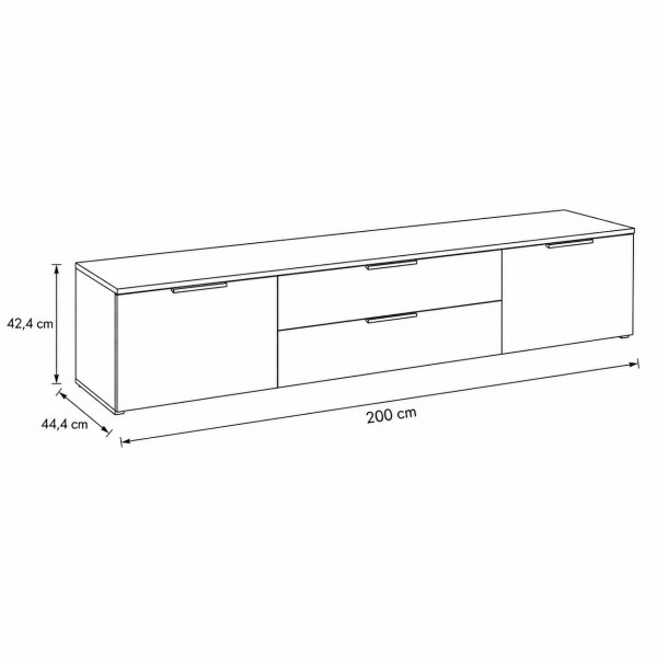 Specifica dimensioni Mobile Porta Tv in legno 2 ante e 2 cassetti colore "cashmere lucido/rovere baysen" modello Zenit Totò Piccinni