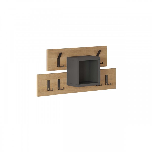 WEII 2 appendiabiti da parete, 6 ganci e 8 ganci, appendiabiti da camera da letto, da parete (legno + marrone
